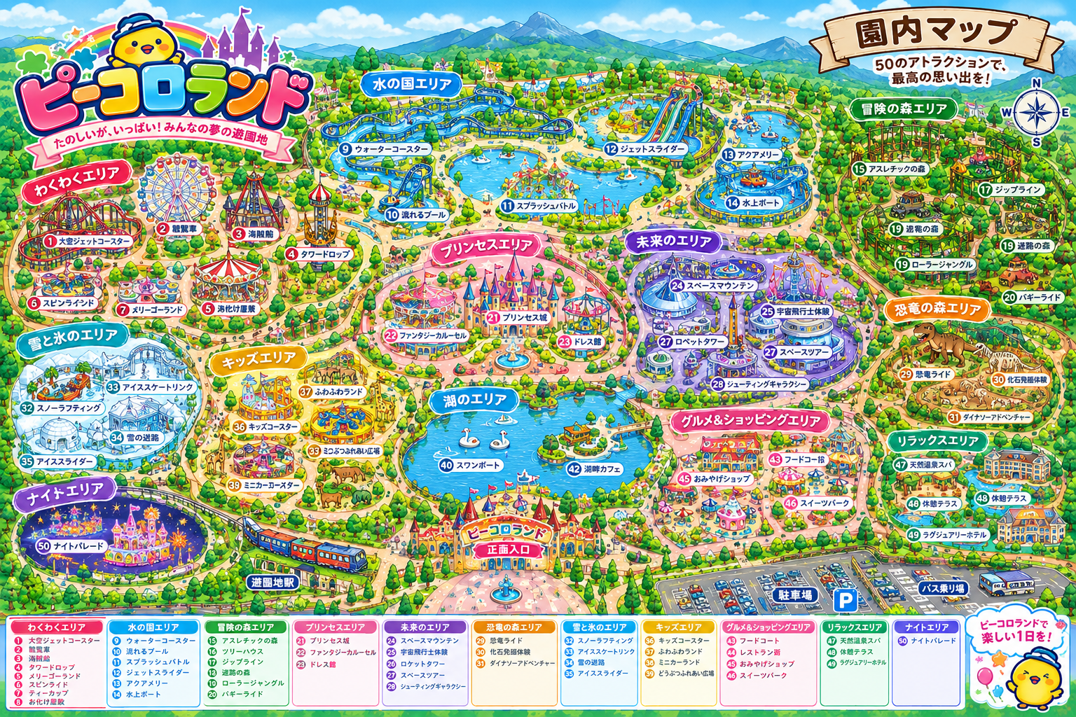 ピーコロランド 園内マップ